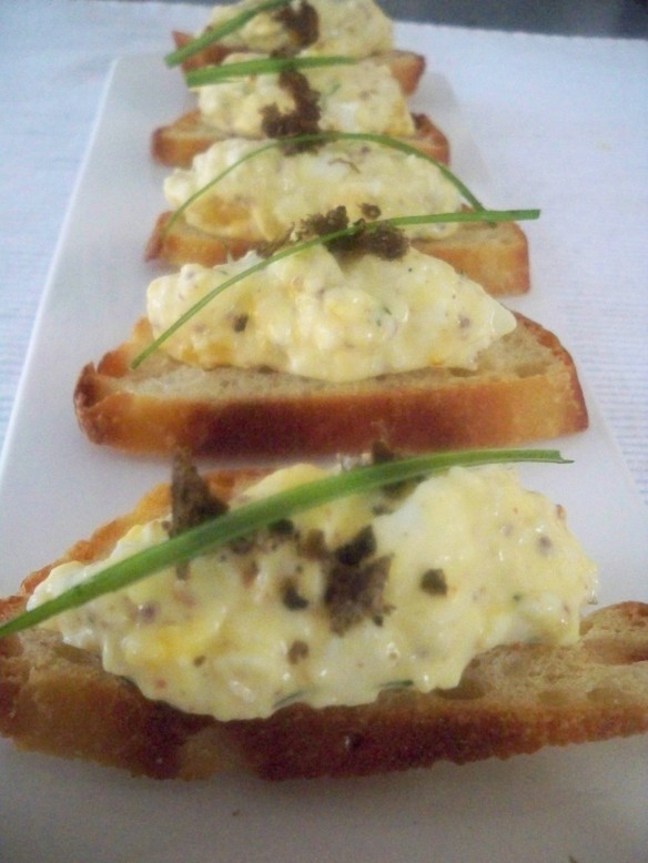 EASTER RECIPE: Truffle Deviled Egg on Olive oil toast