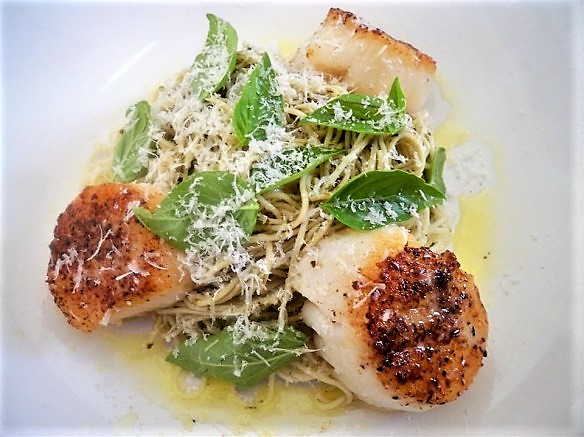 Scallops and Angel Hair Pasta