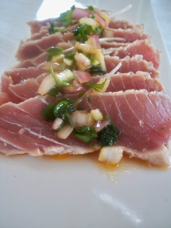 Seared Yellowfin Tuna with Ginger Sesame Sauce