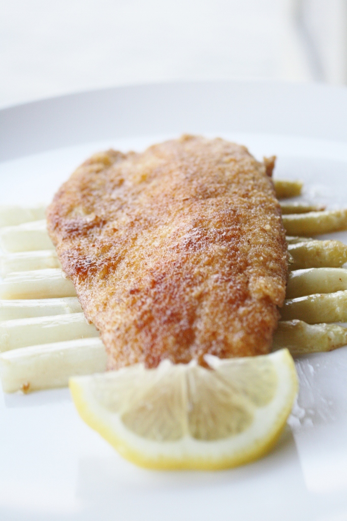 Sole Fillet with Saute White Asparagus