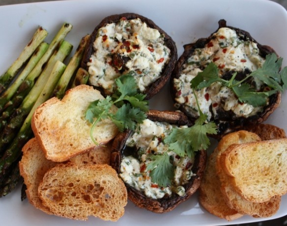 Goat Cheese Stuffed Portabella Mushrooms