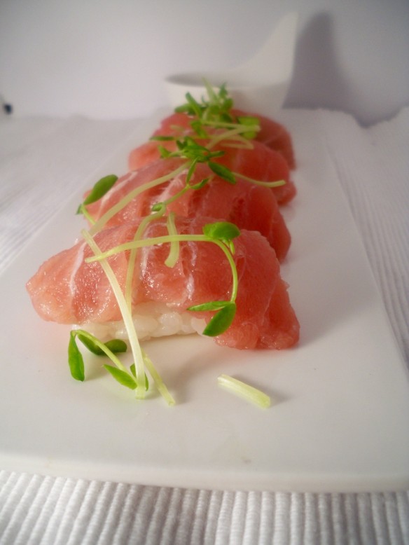 Tuna and Salmon Nigiri Sushi