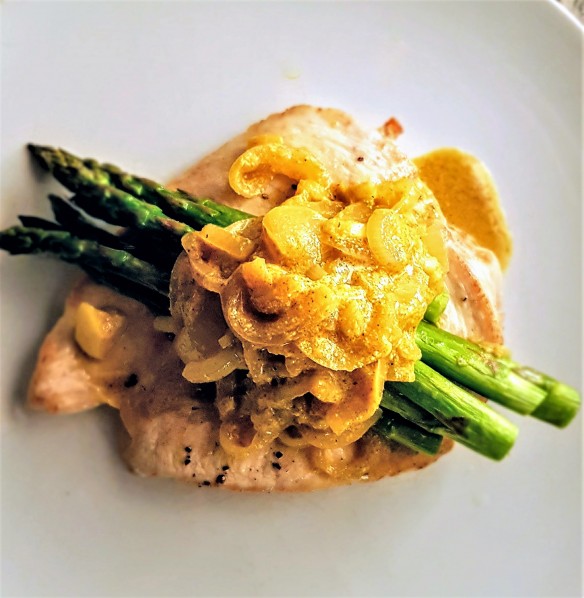 Roasted Chicken Breast with Mustard Onions