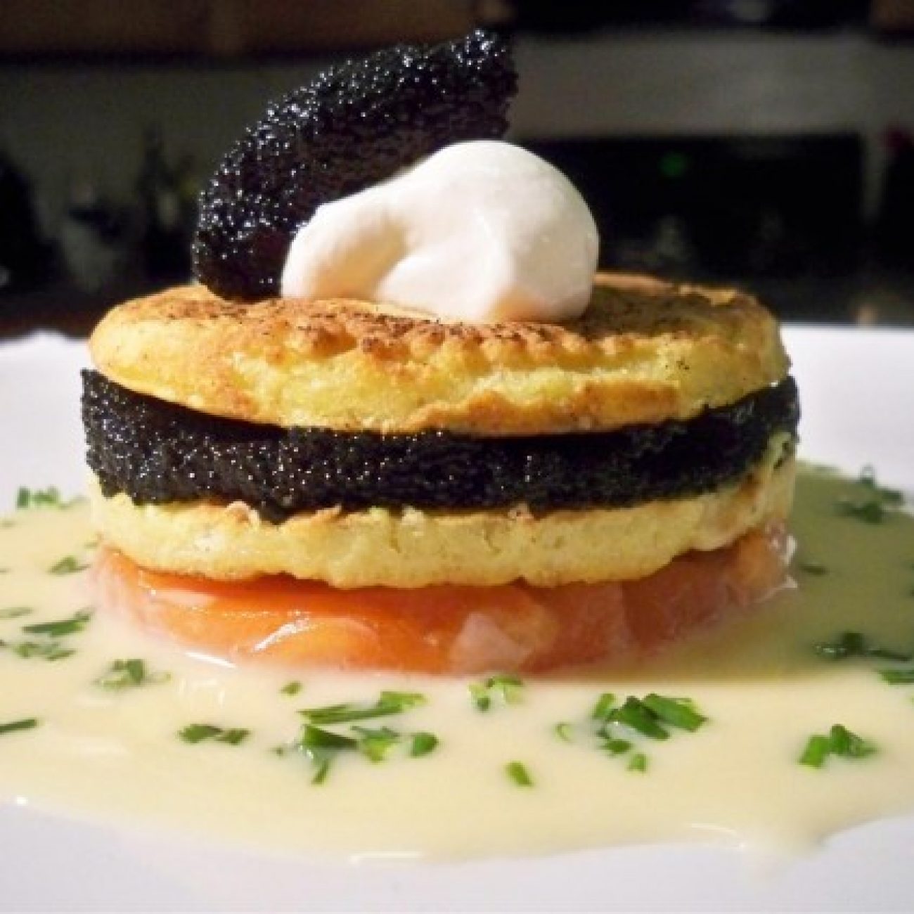 Caviar and Salmon Blini