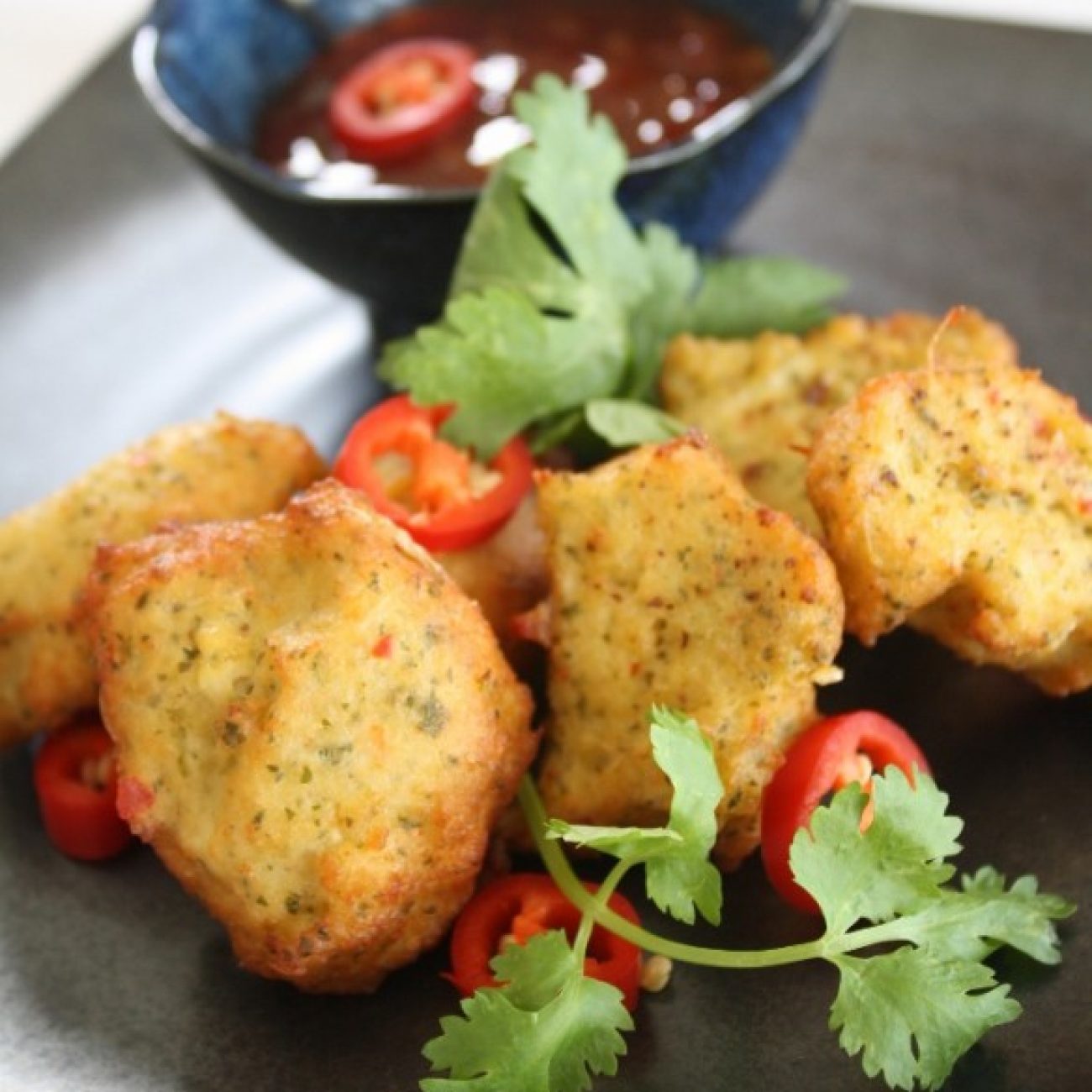 Green Thai Fish Cakes with Sweet Chili Sauce