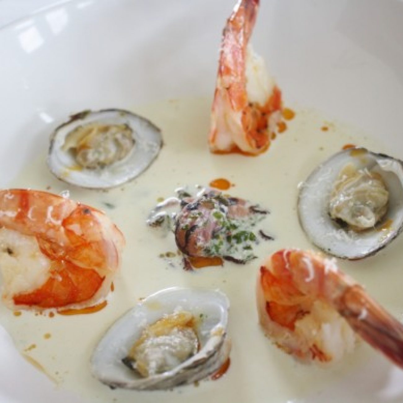Clams, Shrimp and Octopus in Spicy Basil Broth