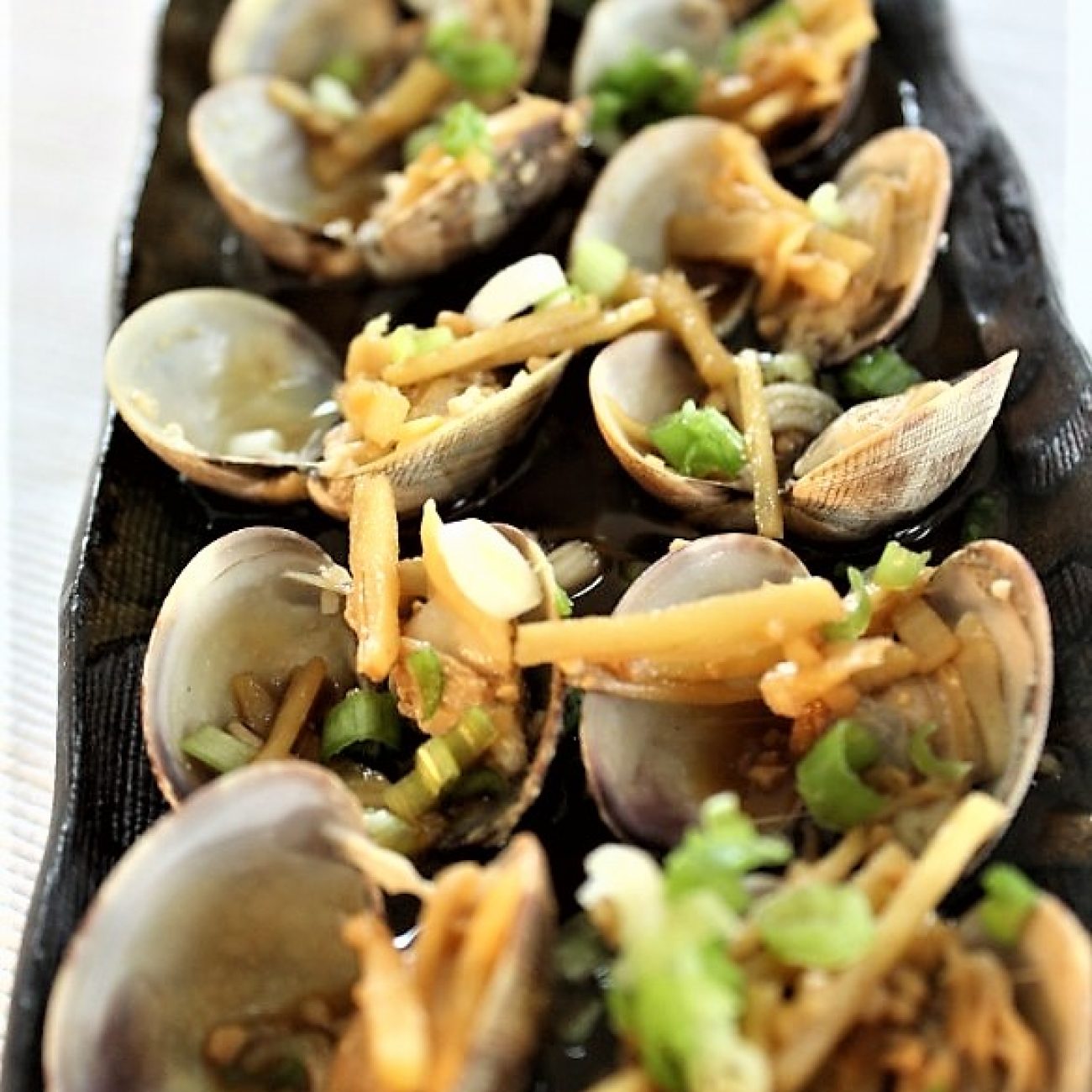 Garlic Ginger Miso Clams
