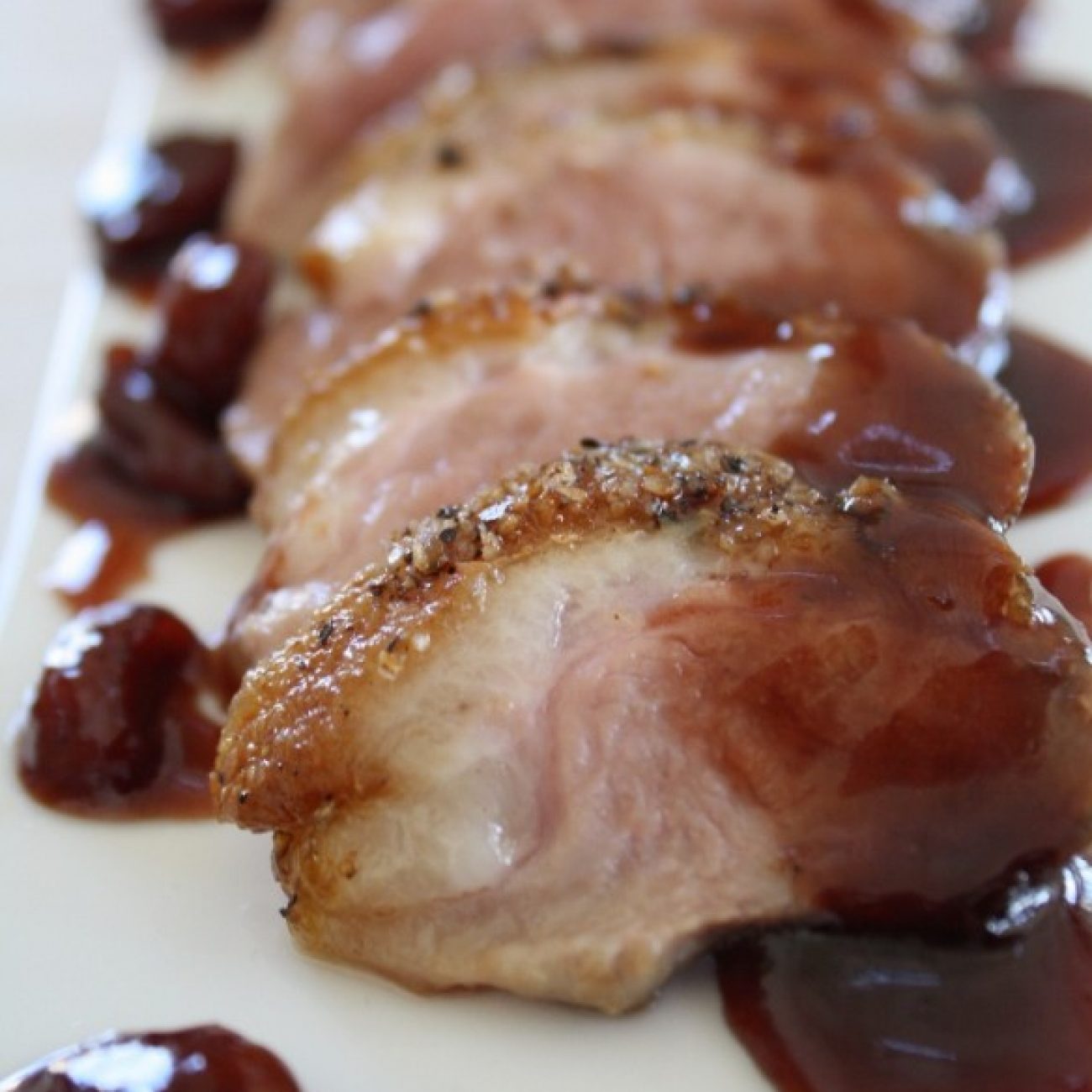 Seared Duck Breast with Port Wine Cherry Sauce