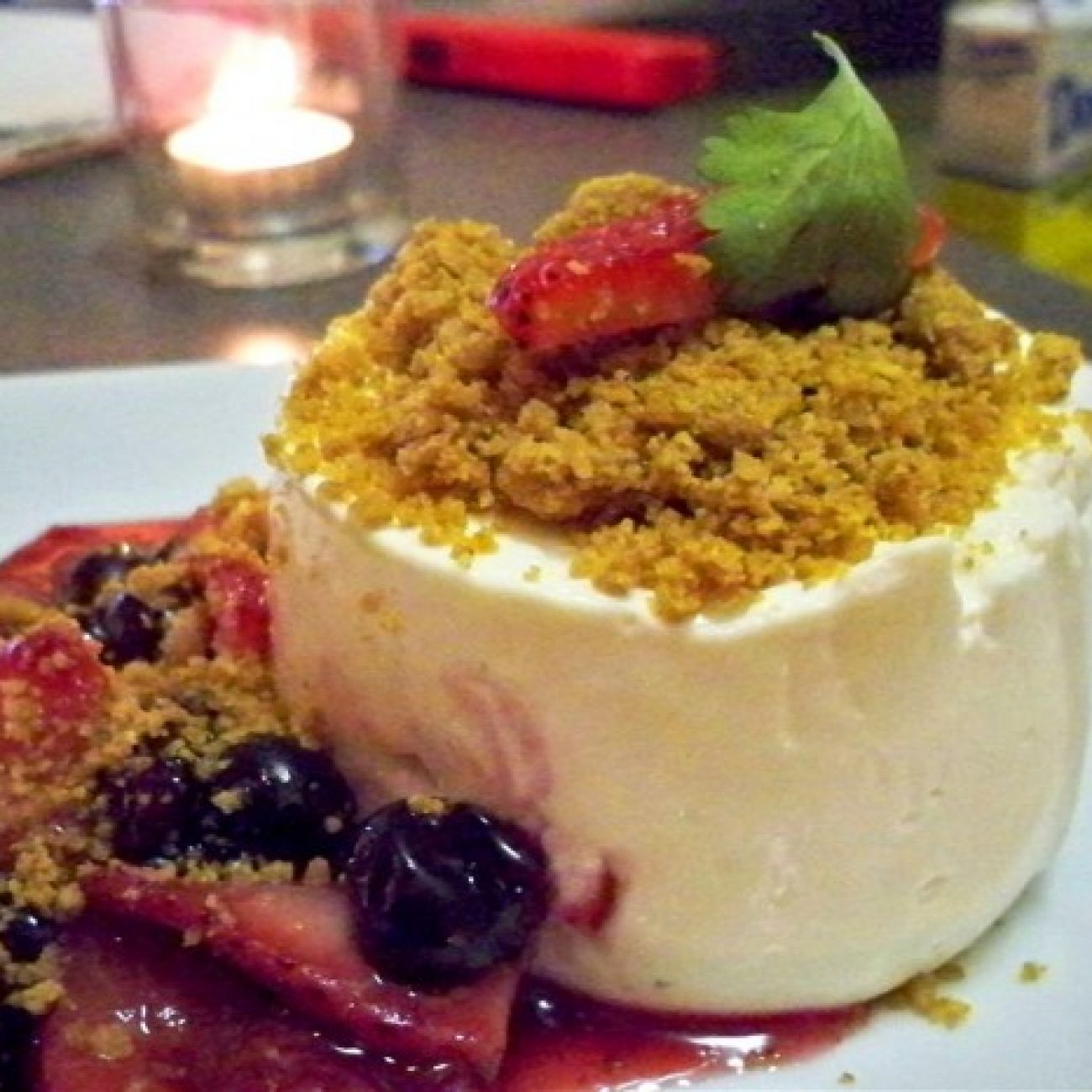 No Bake Cheesecake with Berry Compote