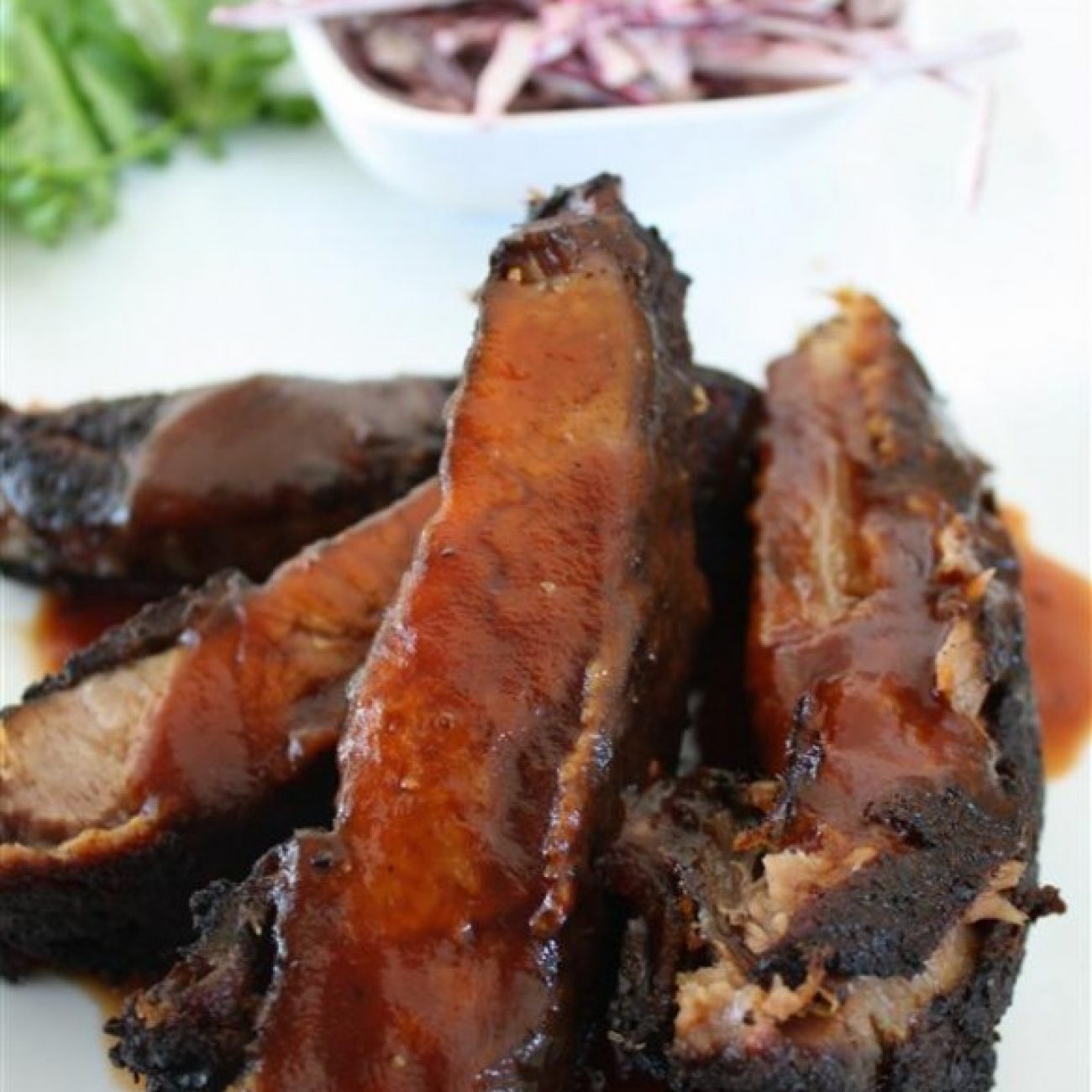 Pork Ribs with Dry Rub and Spicy Sauce