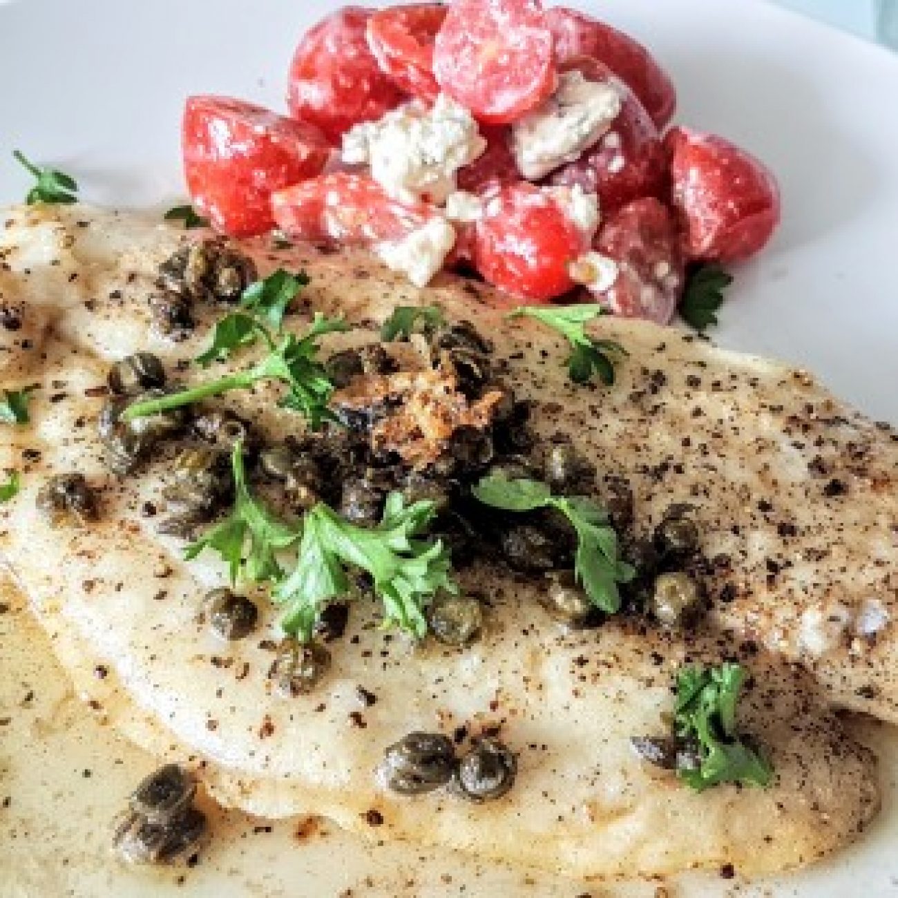 Tilapia with Caper Mustard Sauce