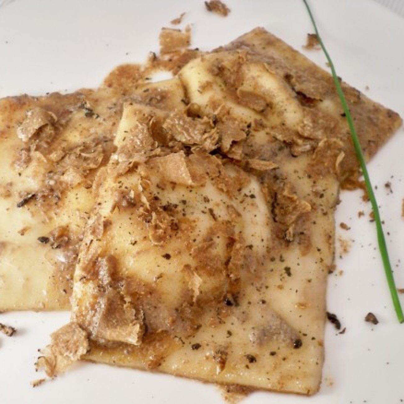 Ricotta Ravioli with Liver and Black Truffle
