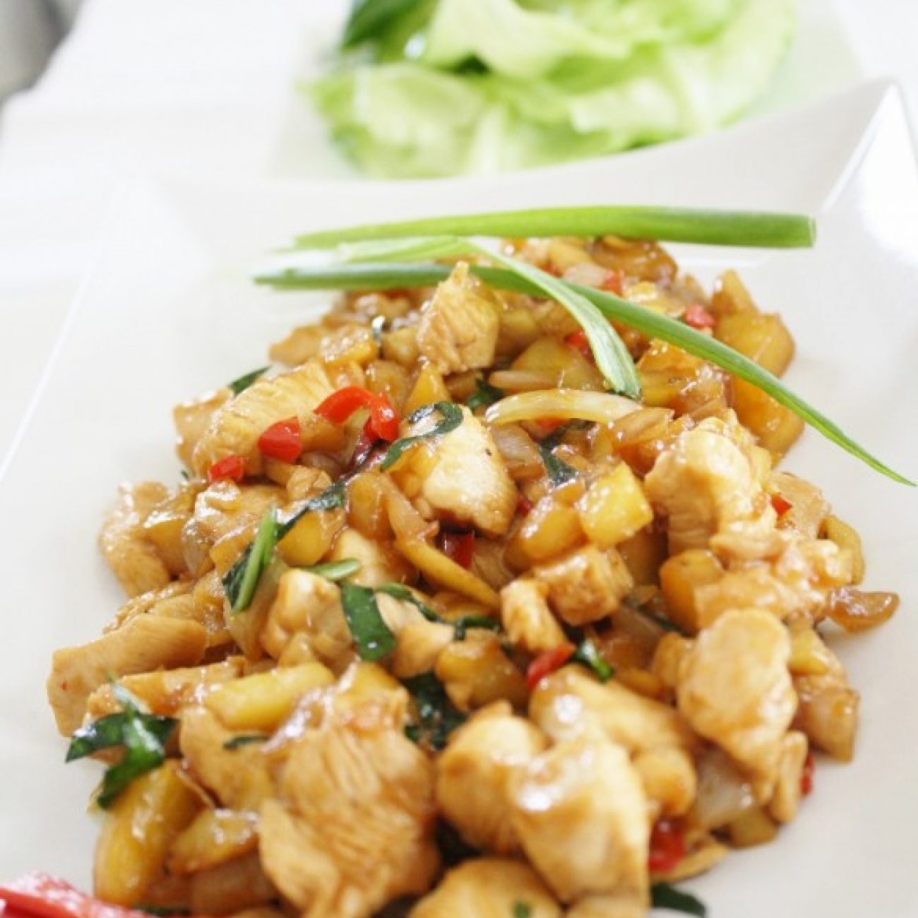 Chicken Basil Lettuce Wraps